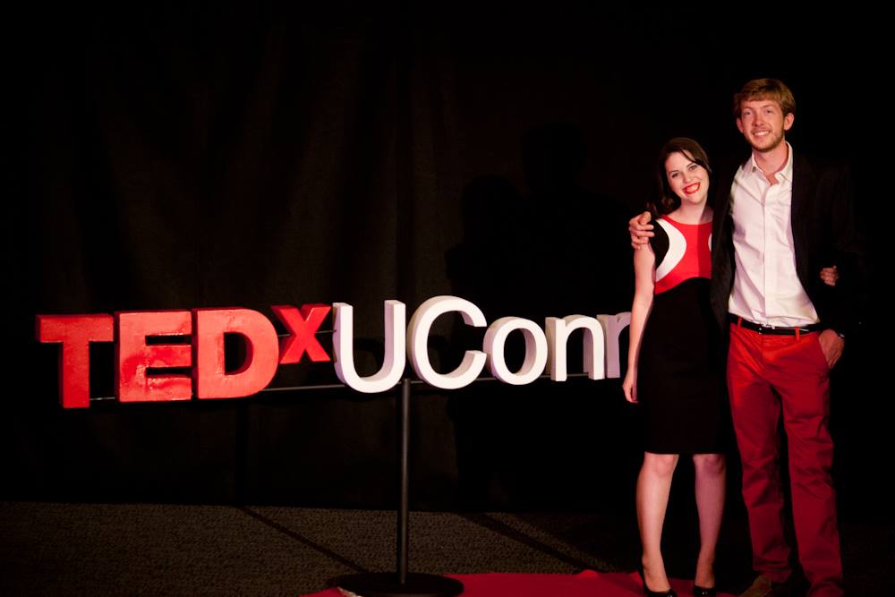 Rose and co-host David Ritter at TEDXUConn 2013.